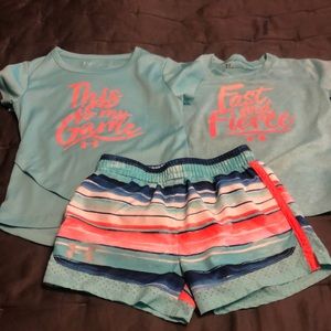 Underarmour short set with two coordinating tops